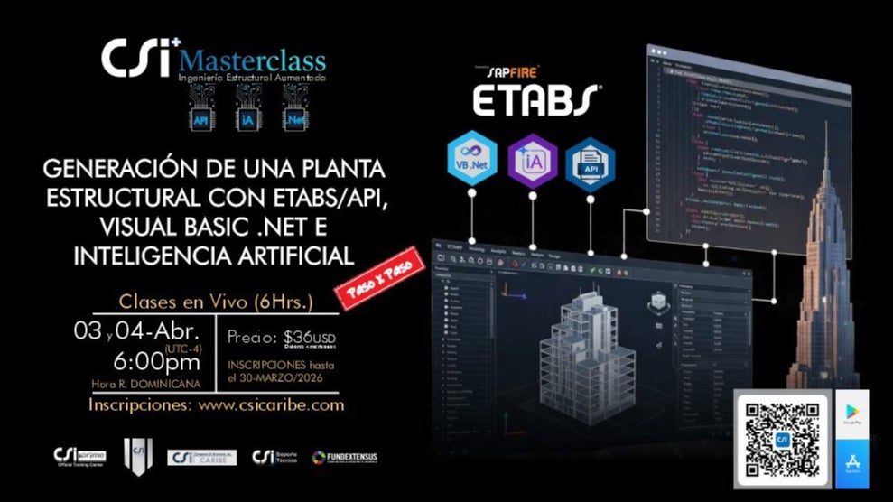 MASTERCLASS: Generación de una Planta Estructural con ETABS/API, VISUAL BASIC .NET e  INTELIGENCIA ARTIFICIAL