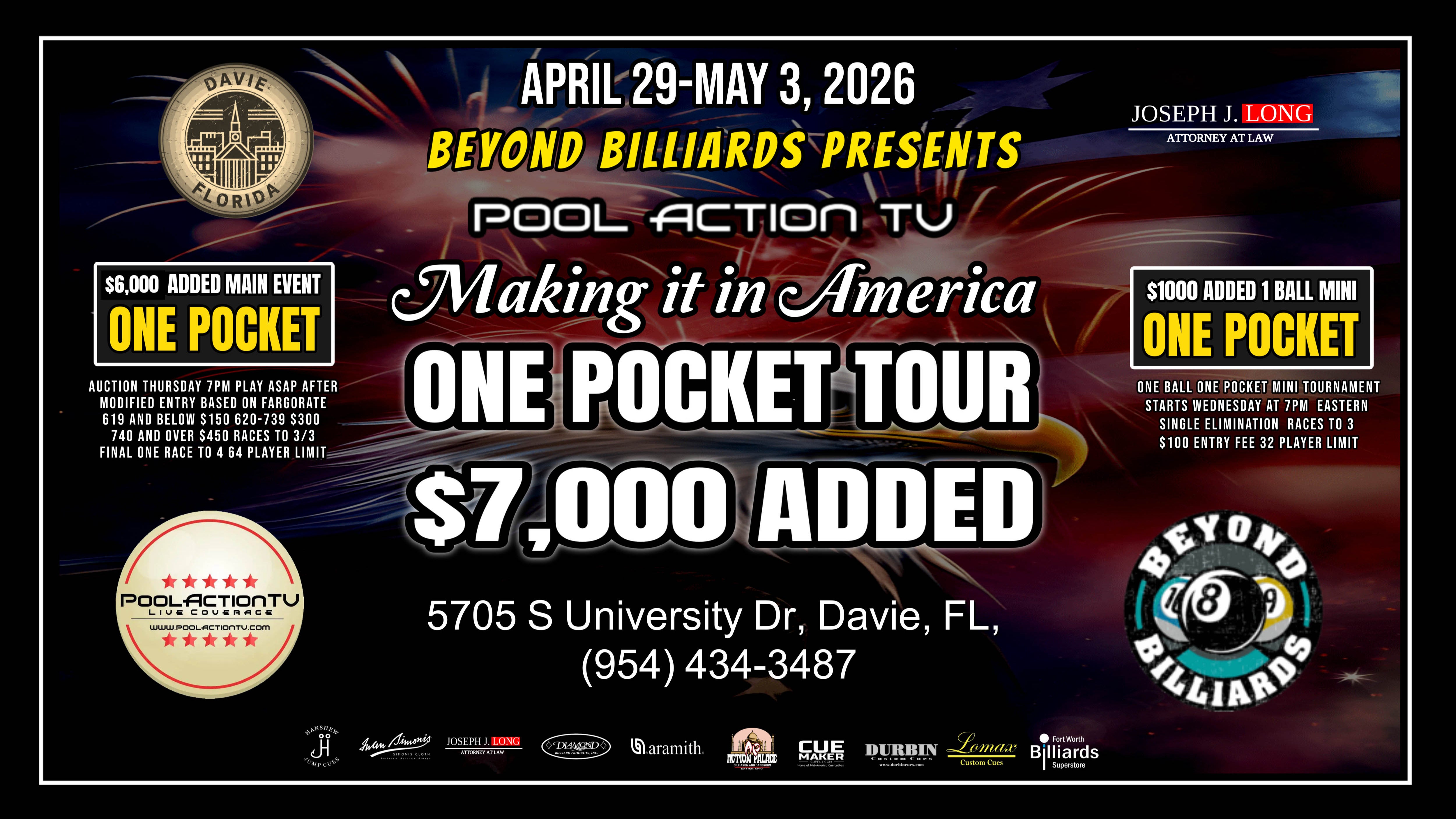 Beyond Billiards MIA One Pocket Tour Wed Pass