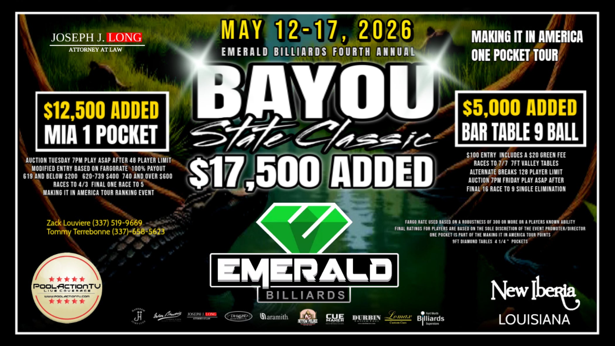 Bayou State Open 2026 9 Ball only