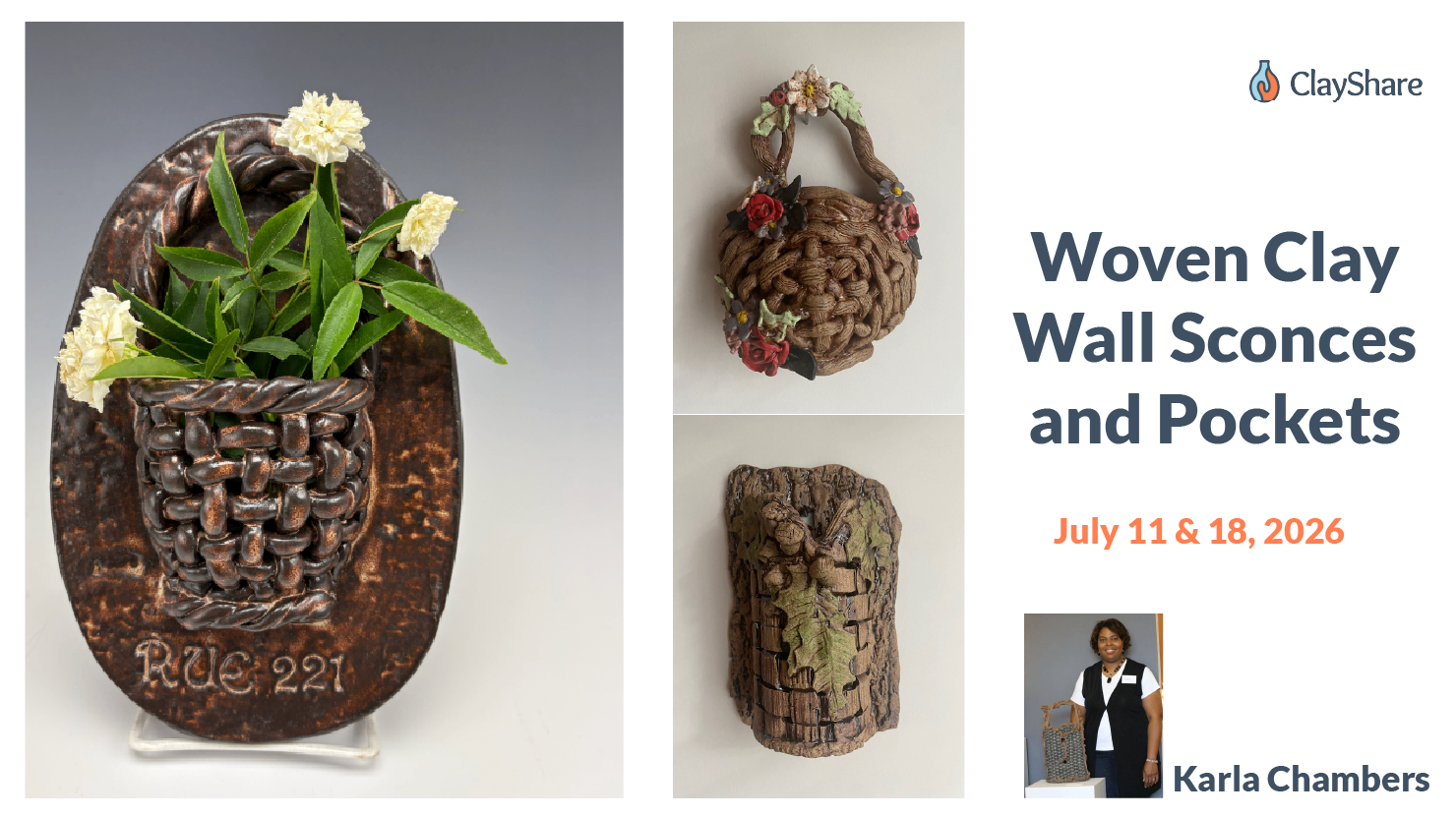 Woven Clay Wall Sconces and Pockets