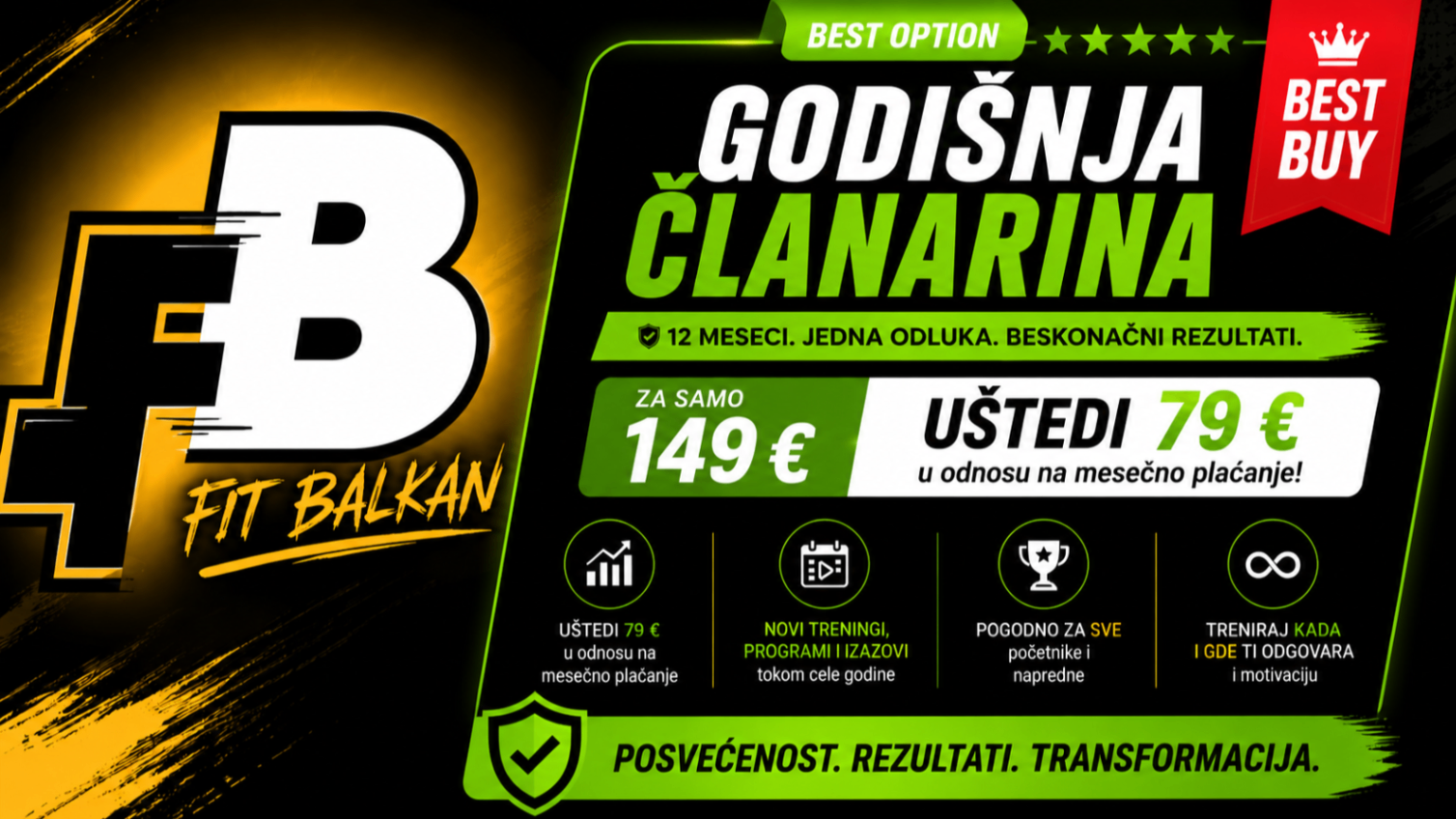 FIT BALKAN KLUB - GODIŠNJA ČLANARINA