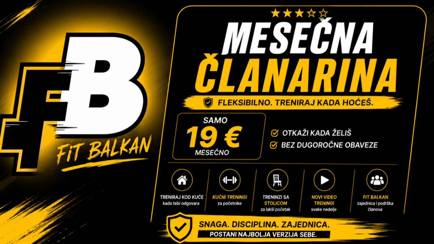 FIT BALKAN KLUB - MESEČNA ČLANARINA