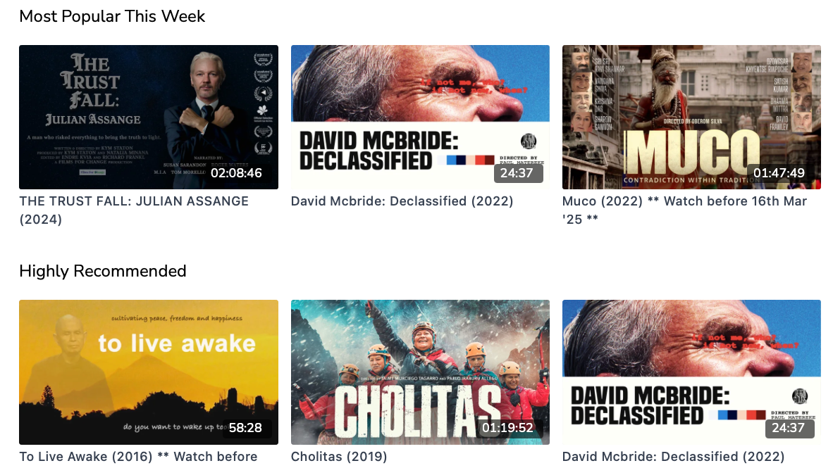 (Superbnb) Films for Change (72 hours free)