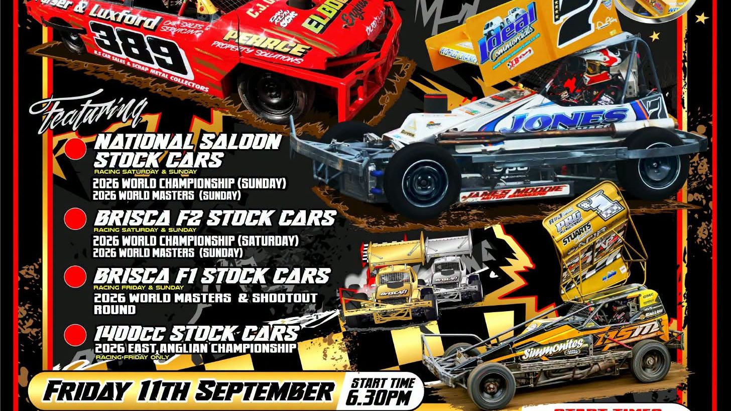 Northampton 1400cc Stocks & BriSCA F1 Stocks 11th Sept 2026 FRIDAY ONLY