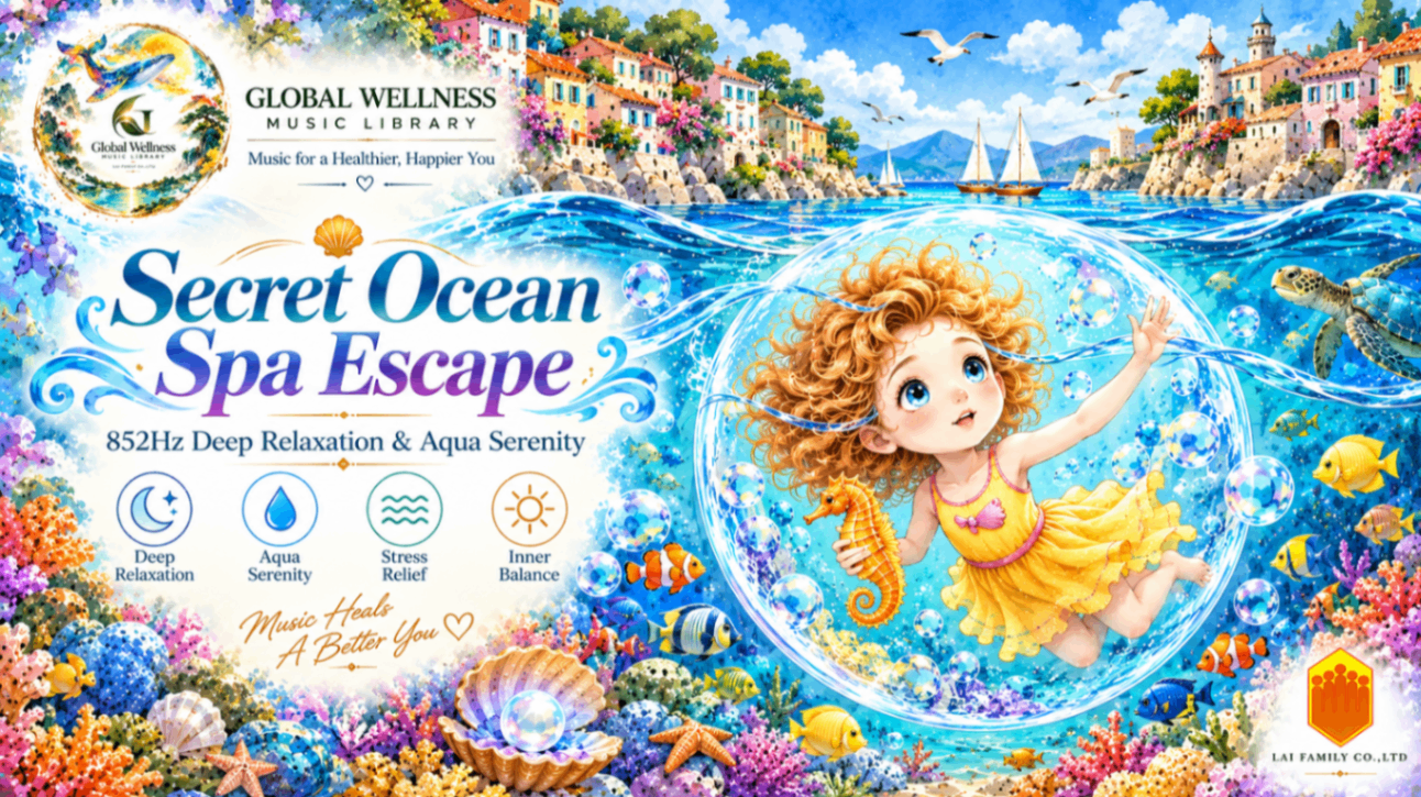 English Secret Ocean Spa Escape｜852Hz Deep Relaxation & Aqua Serenity