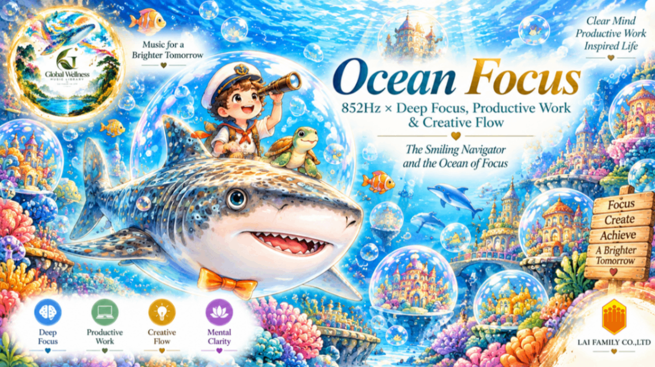 Ocean Focus｜852Hz Deep Focus, Productive Work & Creative Flow