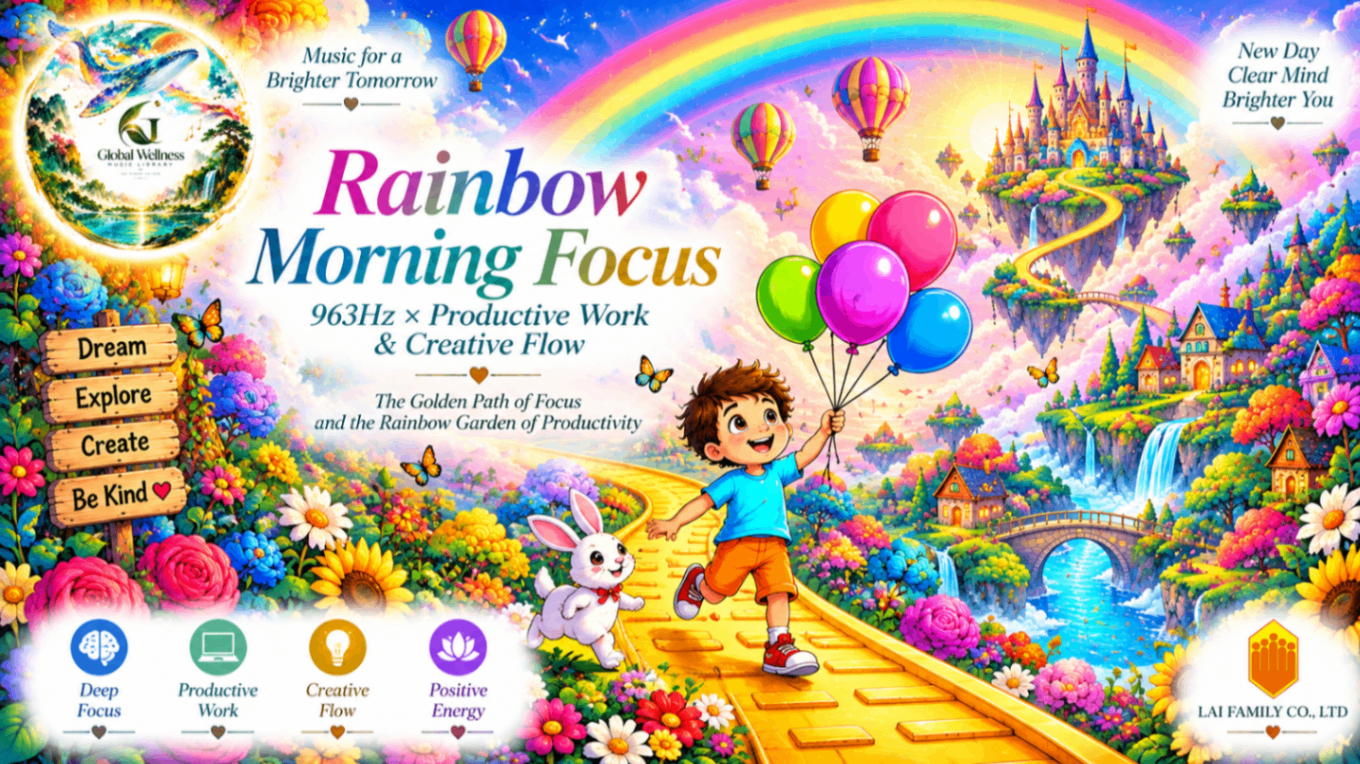 Rainbow Morning Focus｜963Hz Productive Work & Creative Flow