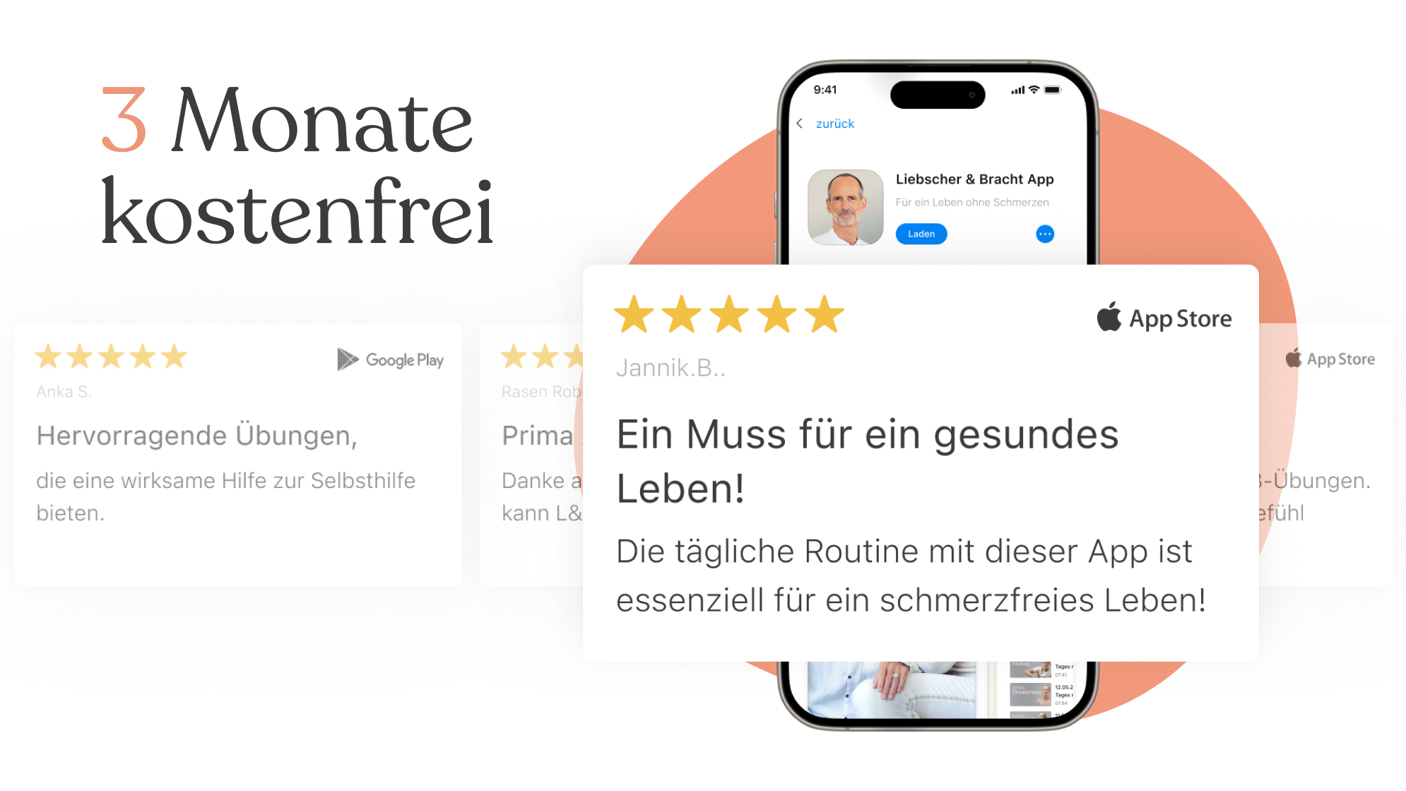 Liebscher & Bracht App für Patienten - 3 Monate geschenkt - danach nur € 19,95 / mtl.