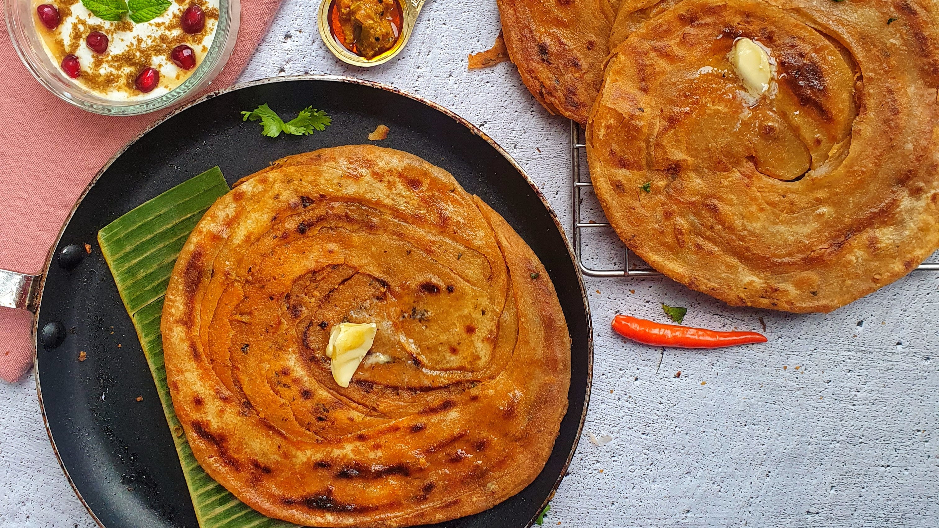 MASALA CHEESE STUFFED LACCHA PARATHAS | Live Class