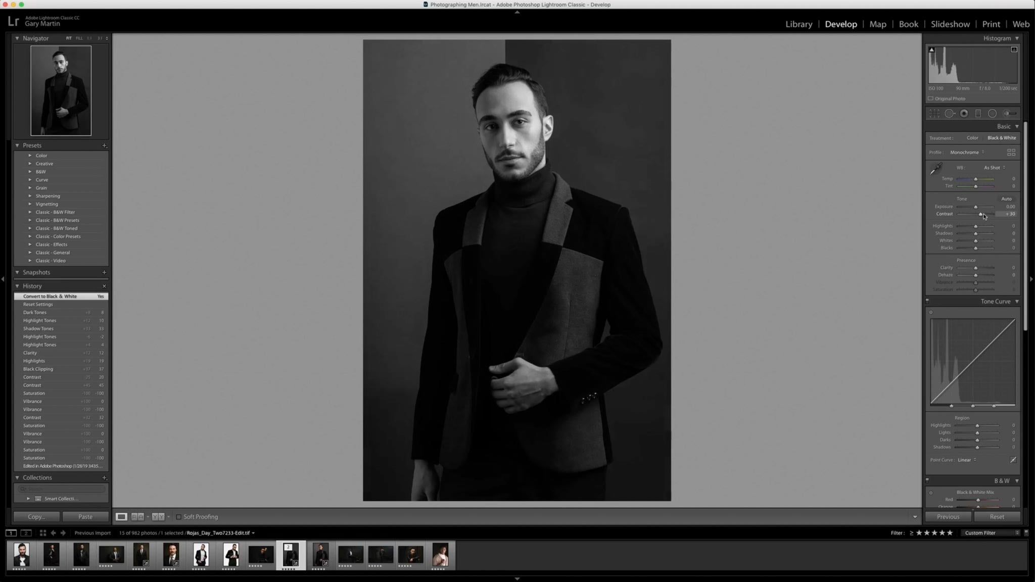 Commercial Portrait Black & White Conversion PRO EDU