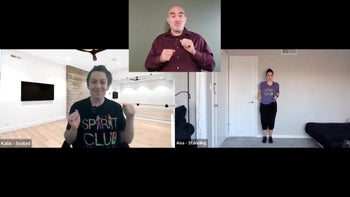 SPIRIT Zumba - Episode 1 - Multi-Trainer View - Ana, Katie (Interpreter)