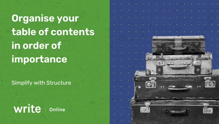 Write Online | Writing structure | Table of contents | Ordering information