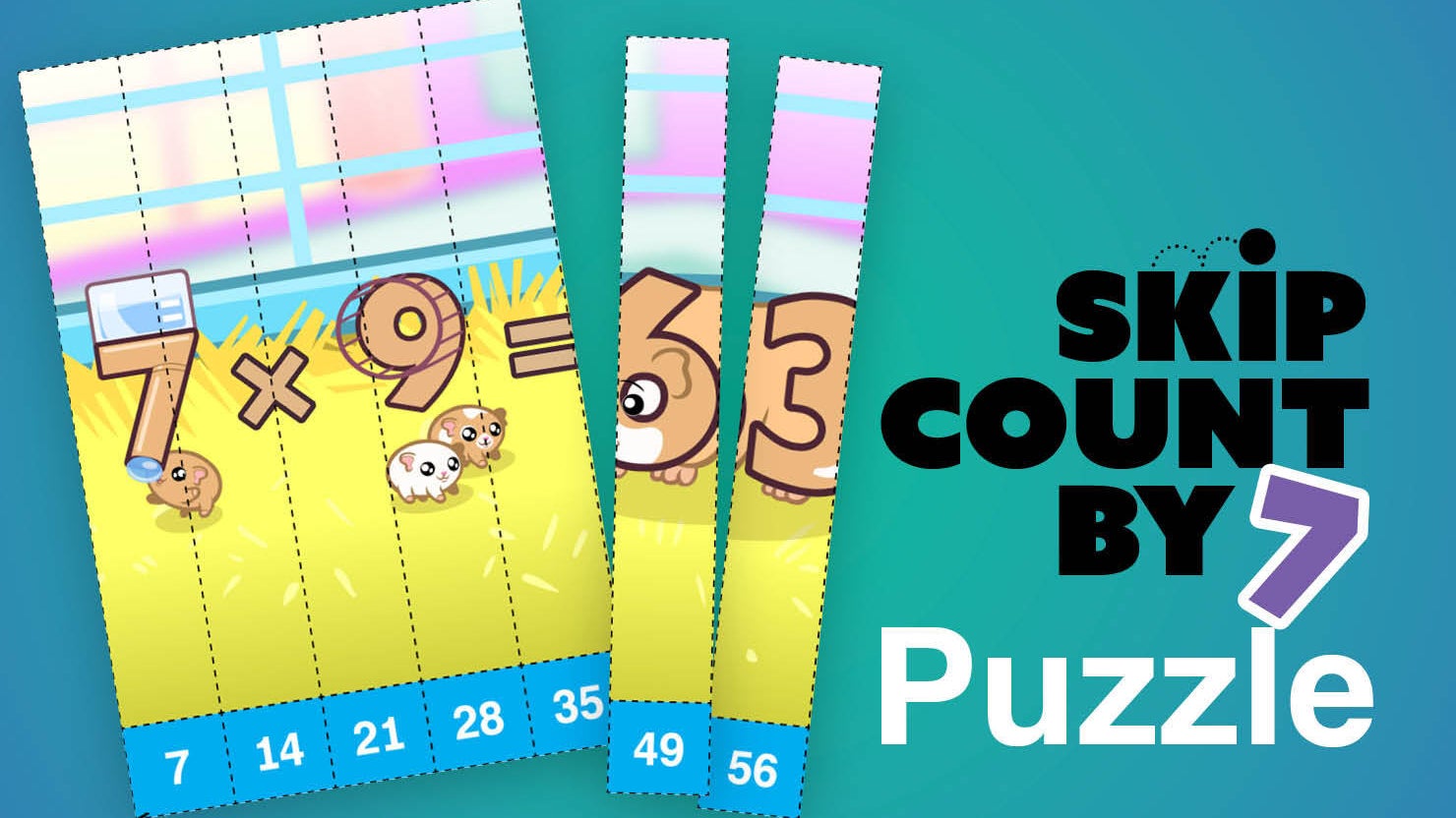 Kids Club Skip Count By 7 Puzzle Meet the Math Facts "7x9=63"