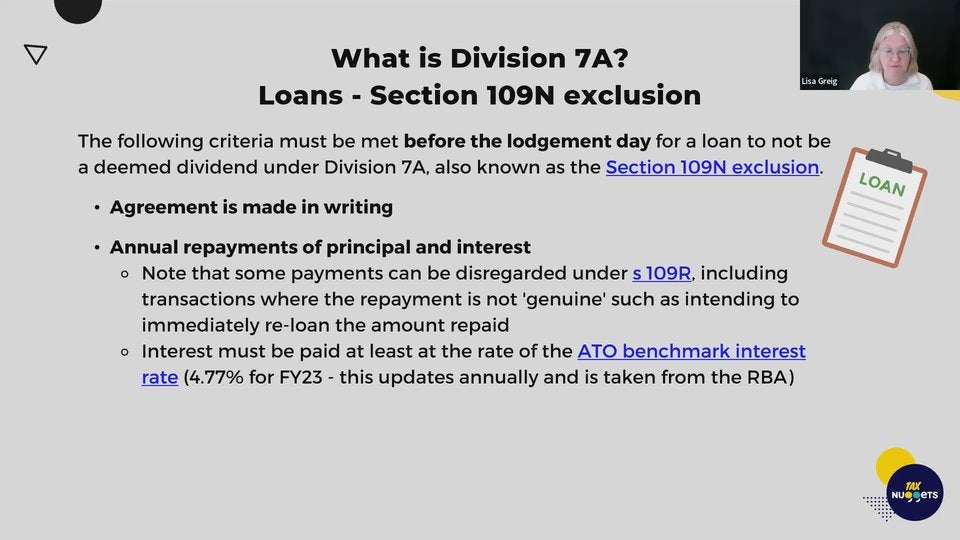 Replay Back to Basics on Division 7A Tax Nuggets Academy Tax Nuggets Academy