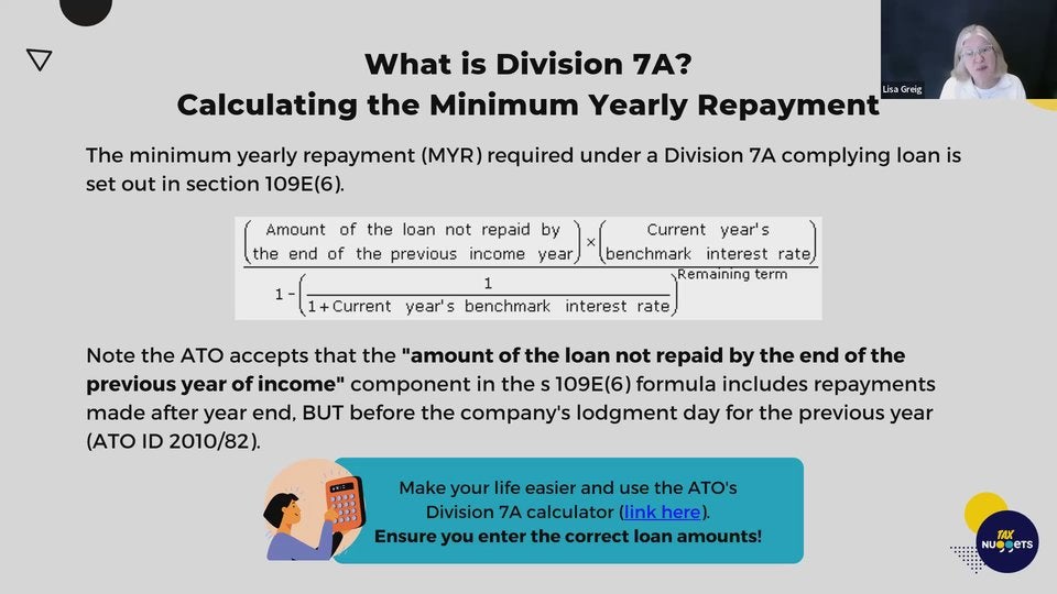 Replay Back to Basics on Division 7A Tax Nuggets Academy Tax Nuggets Academy