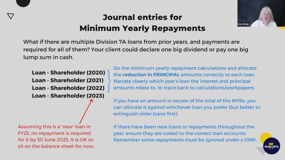 Replay Back to Basics on Division 7A Tax Nuggets Academy Tax Nuggets Academy