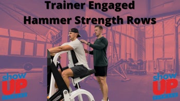Trainer Engaged Hammer Strength Rows