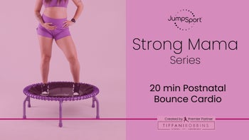 20-Min Gentle Postnatal Bounce Cardio Rebounder | Tiffani Robbins