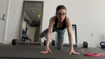 Glutes with isometric peak holds with resistance bands