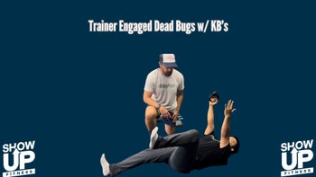 Trainer Engaged Deadbugs w/ Kettle bell & tap