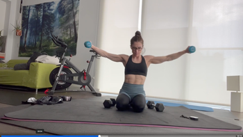 Shoulders with Dumbbell push away presses