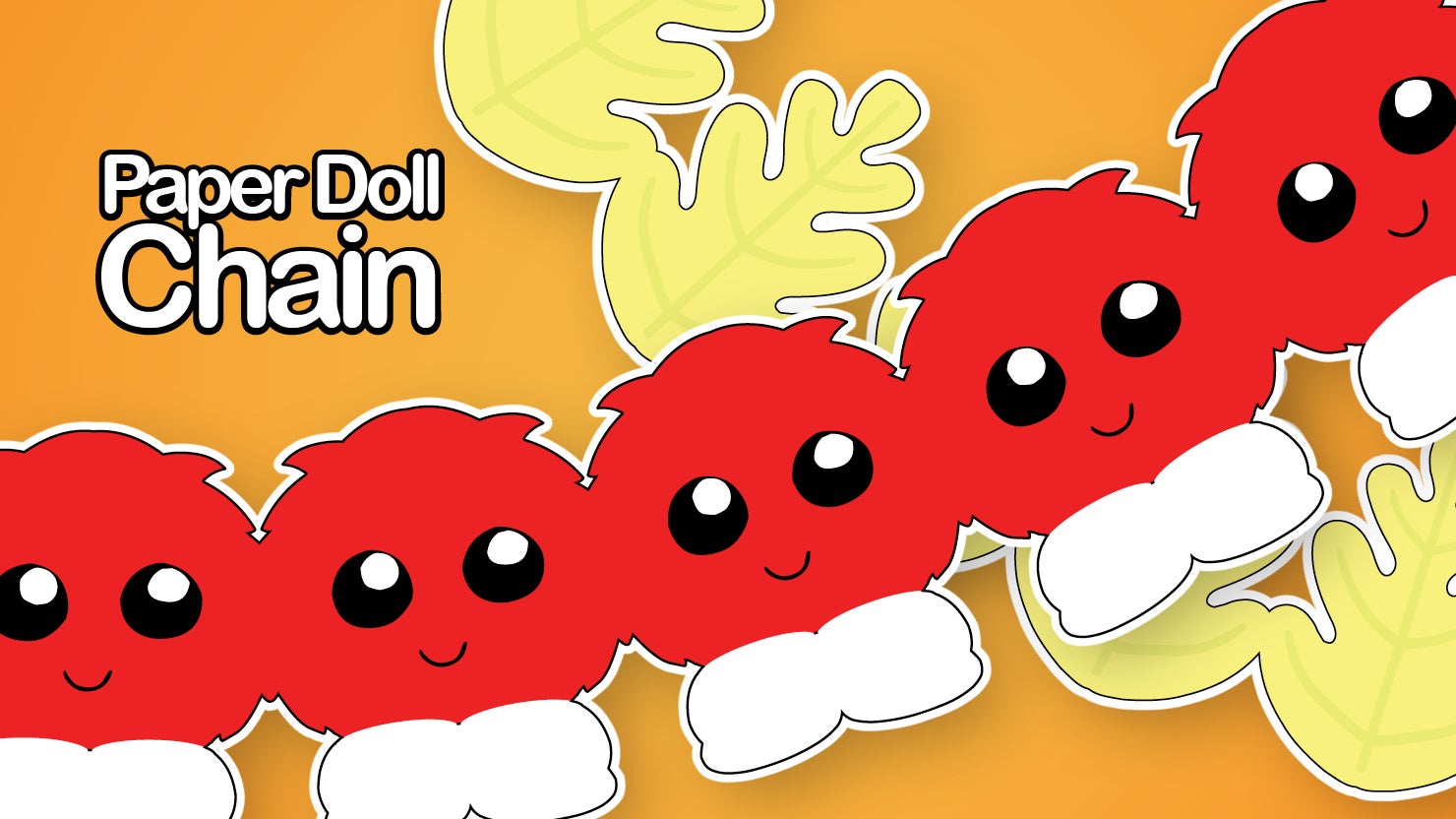 Kids Club Paper Doll Chain Meet the Colors Fall Celebration