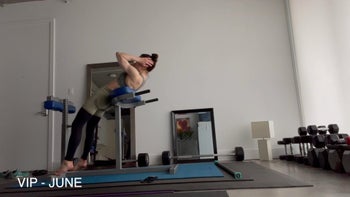 Core workout with leg raises 