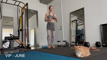 Banded shoulders with lateral raises & jog