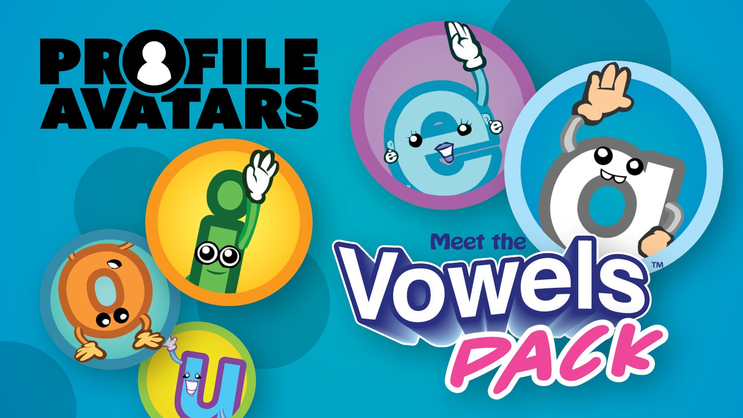 Preschool Prep Kids Club | NEW! Profile Avatars | Meet the Vowels Pack