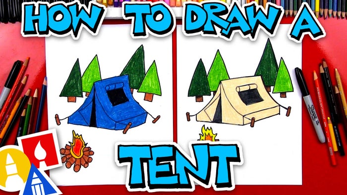 tent drawing for kids
