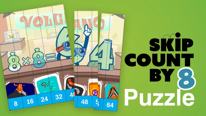 Skip Count By 8 Puzzle | Meet the Math Facts "8x8=64" 