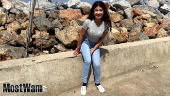 Jaz In Jeans In A Marina In Crete