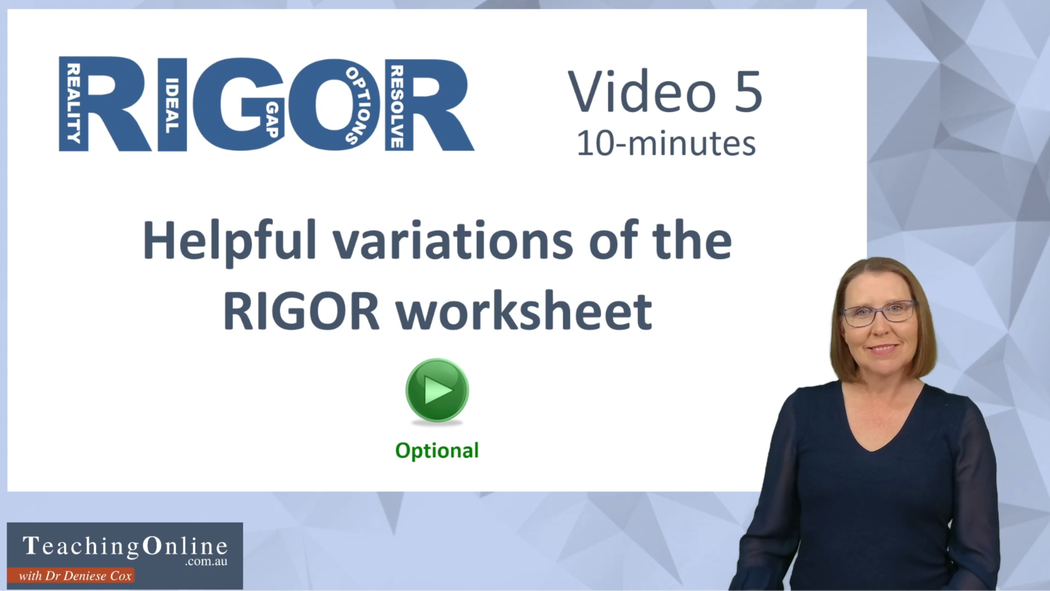 Take control with RIGOR | TeachingOnline.com.au