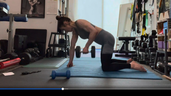 Back workout with rows on the floor SSW with rear raise