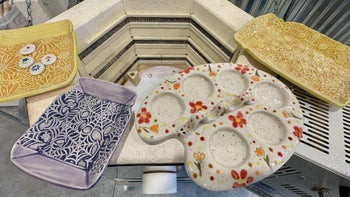 Summer Baby Kiln Opening, Mason Jar Plates and Paint Pallet!