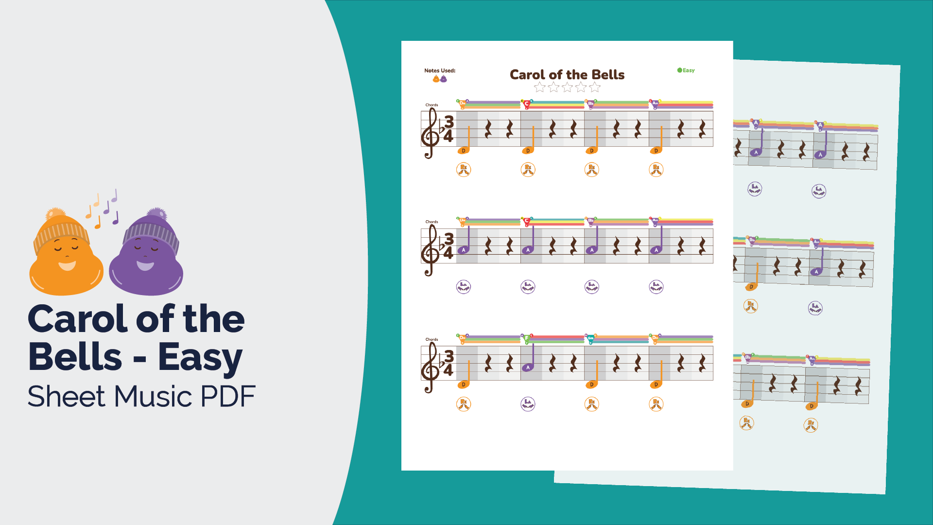 Old MacDonald Had A Farm Boomwhackers Handbells Color Notes, image size:1920x1080