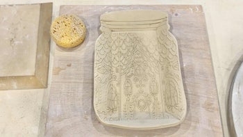 Mason Jar Plate from Clay Slab