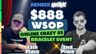 Members Spotlight: WSOP Online Crazy 8s - Coach Lachezar Petkov 2nd, Student Noel Eicher 13th