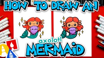 How To Draw A Cute Axolotl Mermaid