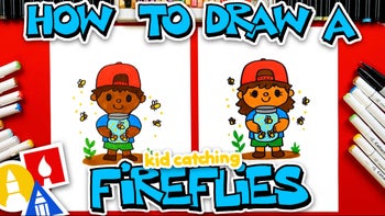 How To Draw A Kid Catching Fireflies