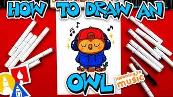 How To Draw An Owl Listening To Music