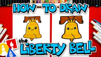 How To Draw The Liberty Bell With Cute Face