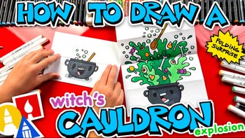 How To Draw A Witch's Cauldron Folding Surprise