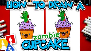 How To Draw A Halloween Zombie Cupcake