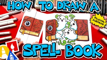 How To Draw A Spooky Spell Book Folding Surprise
