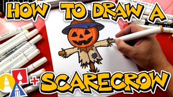 How To Draw A Scarecrow With A Pumpkin Head