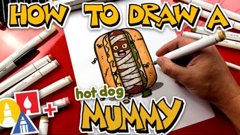 How To Draw A Funny Hot Dog Mummy