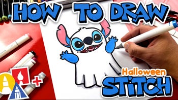 How To Draw Stitch In A Ghost Costume