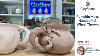 Pumpkin Mugs Handbuilt and Wheel Thrown