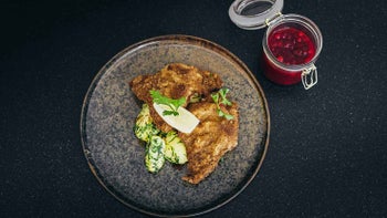 Wiener Schnitzel with Parsley Potatoes and Lingonberries